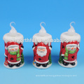 2016 novas chegadas, personalizados de cerâmica candelabro de Natal tealight com figurine santa